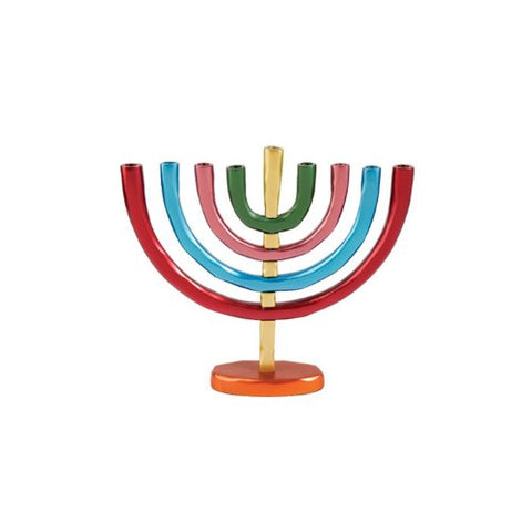 Hanukkiah - Anodize - Menorah - Multicolor, 11x10 inch