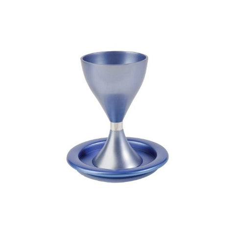 Modern Goblet and Plate - Blue, 5x5.5 inch
