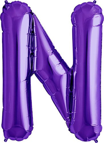 Letter N, Packaged, 34", Purple, Helium