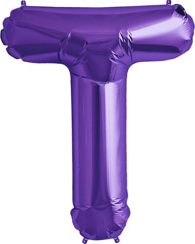 Letter T, Packaged, 34", Purple, Helium
