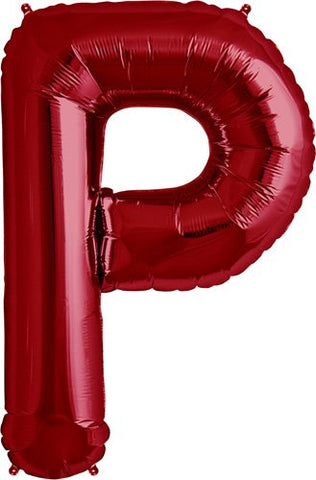 Letter P, Packaged, 34", Red, Helium