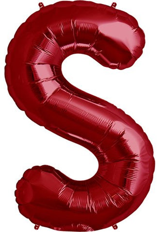 Letter S, Packaged, 34", Red, Helium