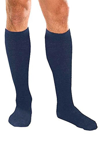 Core-Spun Support Socks for Men and Women, 10-15mmHg, Navy, Large