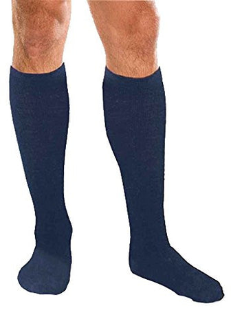Core-Spun Support Socks for Men and Women, 10-15mmHg, Navy, XLarge