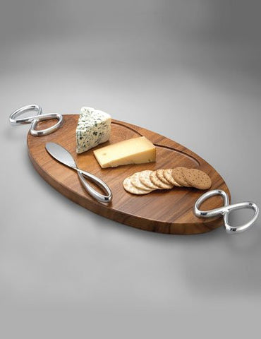 Nambe Infinity Cheese Board with Knife