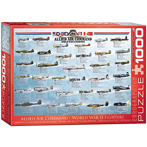 Allied Air Command-World War II Fighters 1000 pc 10x14 inches Box, Puzzle