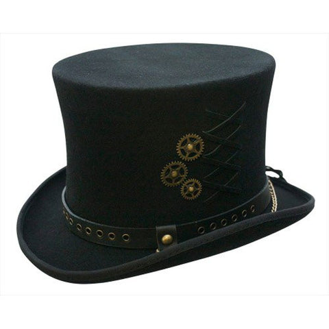 SteamPunk Top Hat - Black, X-Large