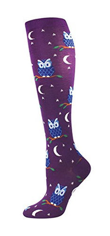 Women's Socks Night Owl Knee High, Purple