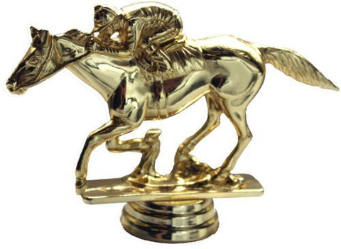 Horse & Jockey Gold Figure