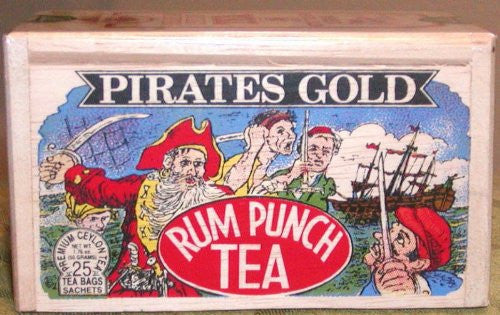 Pirates Gold Rum Punch Tea in Wood Box - 25 Tea Bags