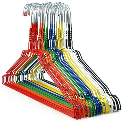 Coloured Metal Wire Clothes Hangers - 40cm, mixed