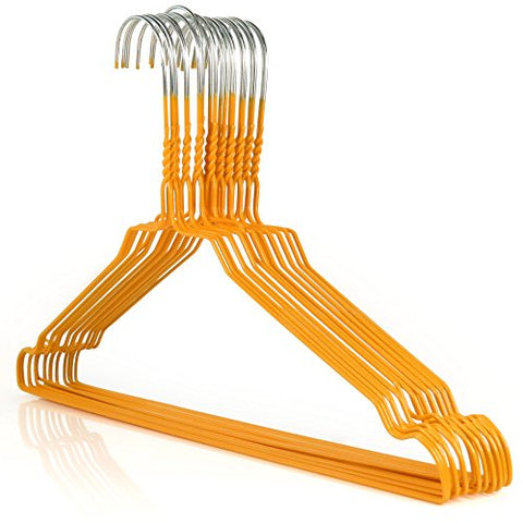 Coloured Metal Wire Clothes Hangers - 40cm, orange