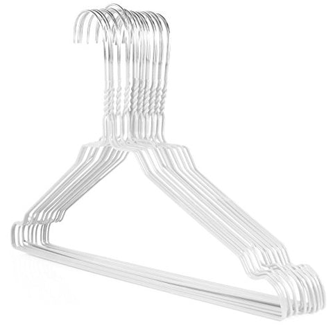 Coloured Metal Wire Clothes Hangers - 40cm, white