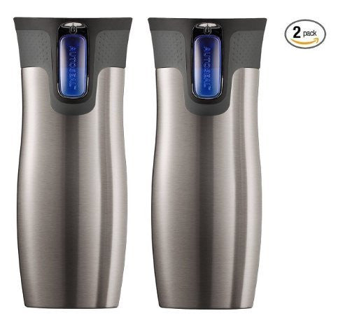 Contigo Autoseal Travel Mug - Stainless Steel Vacuum Insulated Tumbler - 2 Pack (Stainless Steel)