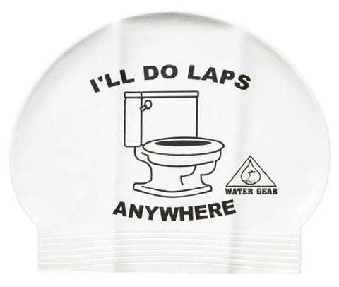 Water Gear I'll Do Laps Anywhere Latex Swim Cap