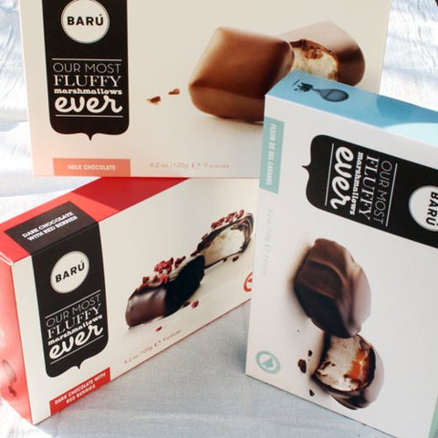 Baru Belgian Marshmallows, Dark Chocolate with Sea Salt and Caramel