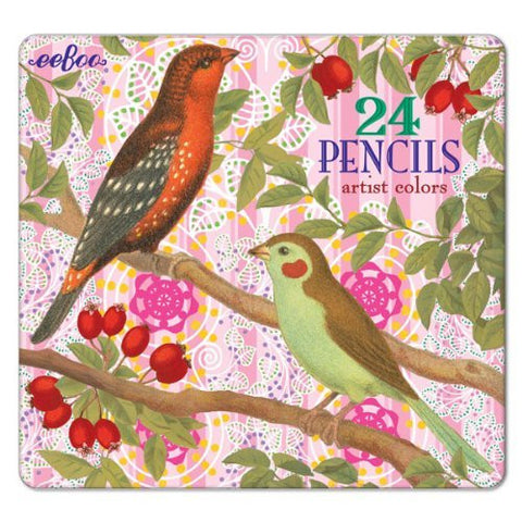 Birds with Berries 24 Color Pencils
