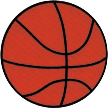 Basketball - 4" Round Embroidered Iron On Or Sew On Patch