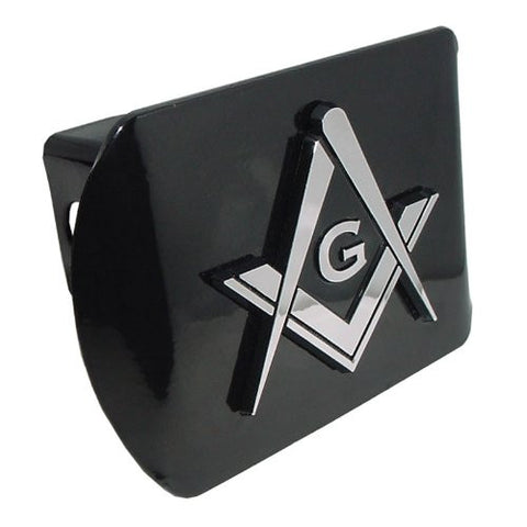 Mason Square Compass Black Hitch Cover