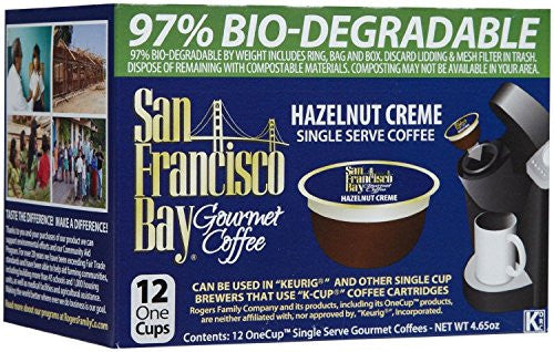 San Francisco Bay Gourmet Coffee OneCup Hazelnut Creme Coffee 12 count
