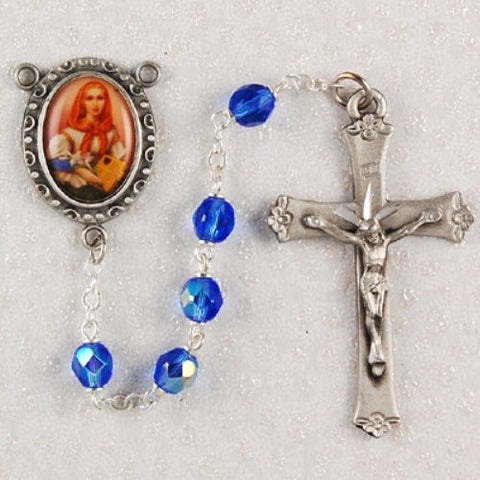 6mm Blue St. Dymphna Rosary