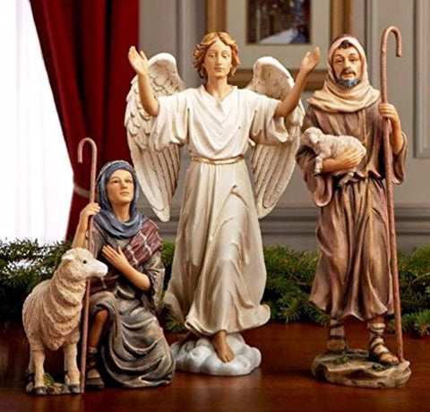 Shepherds & Angel for 10 Inch Nativity Set