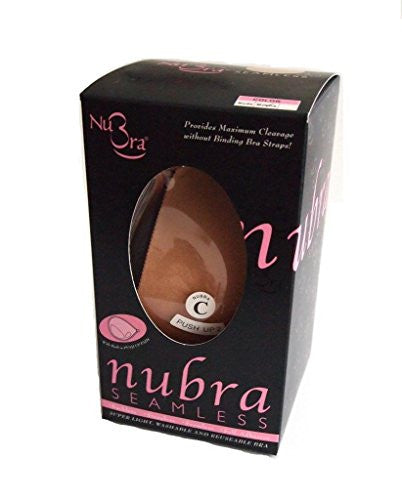 NuBra Seamless Push Up Adhesive Bra with Molded Pads, Tan, Cup D