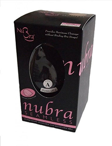 NuBra Seamless Push Up Adhesive Bra with Molded Pads, Black, Cup C