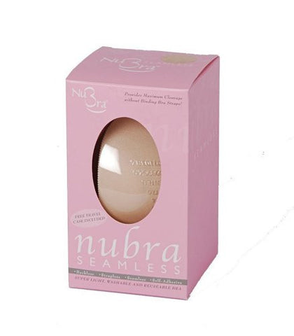 NuBra Seamless Push Up Adhesive Bra with Molded Pads, Black, Cup D