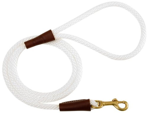 Mendota Snap Leash - White, 1/2" X 6'