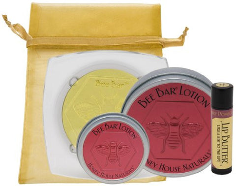Gift Set Lotion Set (LG & SM Bee Bar, Lip Tube, and Bee Bar Plate) Honey
