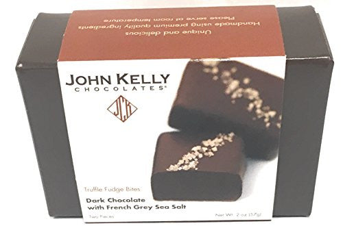 Truffle Fudge Bites by John Kelly - Dark Chocolate with French Grey Sea Salt, 2oz.