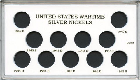 Capital Plastics MA435-WHITE U.S. Wartime Silver Nickels 11 slot(s), Meteor, White