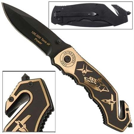 US Navy Nimitz Spring Assist Knife Brass