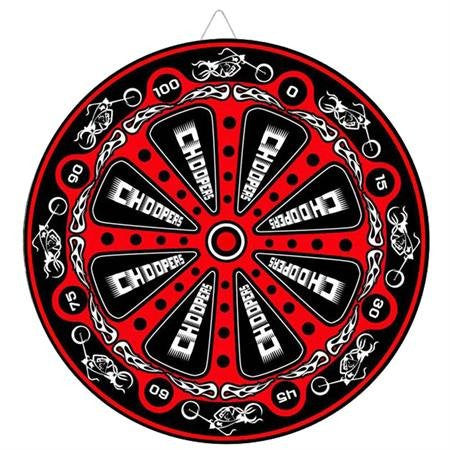 Biker Choppers Red Throwing Knife Target Dart Board