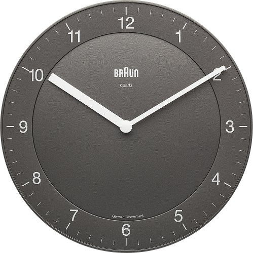 Braun Classic Analog Quartz Wall Clock, Grey