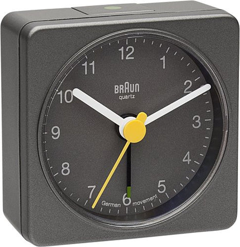 Braun Classic Analog Quartz Alarm Clock, Grey