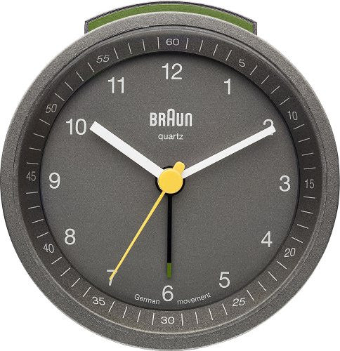 Braun Classic Light Analog Quartz Alarm Clock, Grey