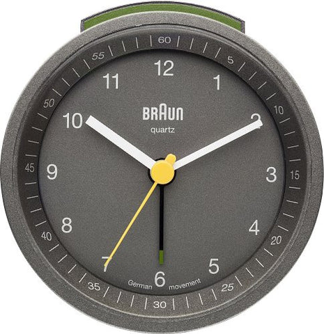 Braun Classic Light Analog Quartz Alarm Clock, Grey