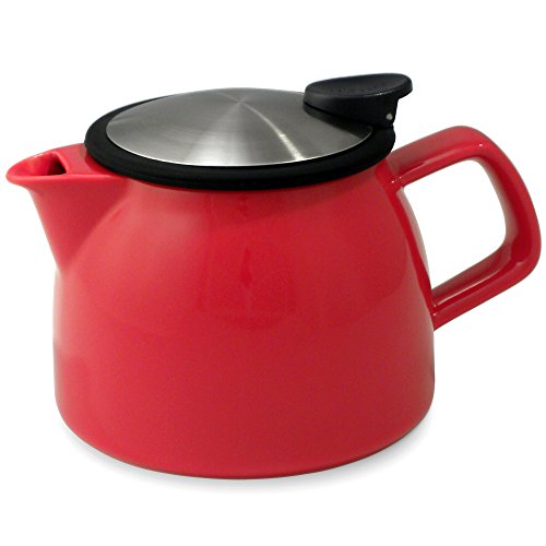 Bell Teapot with Basket Infuser 16oz- Red