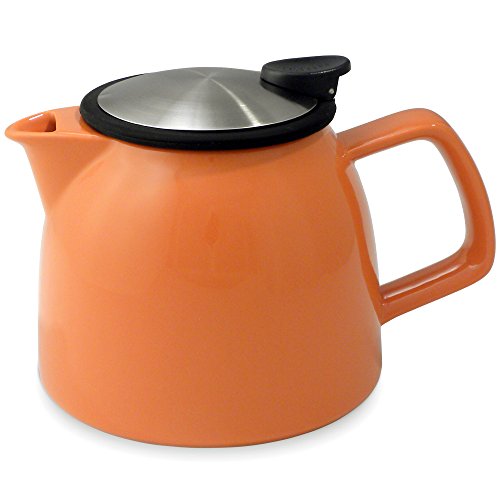 Bell Teapot with Basket Infuser 26oz- Carrot