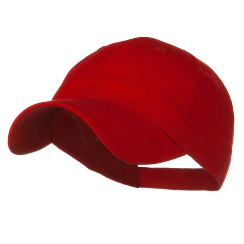 Brushed Cotton Twill Youth, Six Panel Low Profile Baseball Cap, Red
