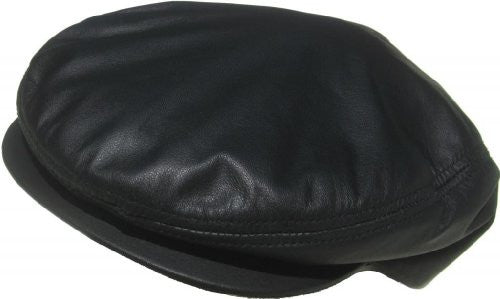 Going, Going, Gone - Traditional Leather Ivy Cap, Black, X-Large