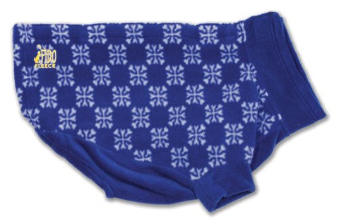 FIDO FLEECE MOROCCO DOG COAT, BLUE/WHITE SIZE 16
