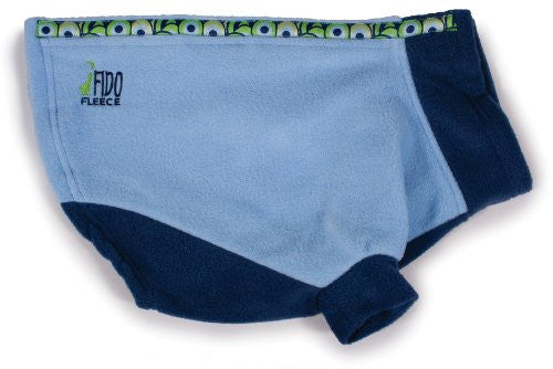 FIDO FLEECE STORMY CIRCLES DOG COAT, BLUE SIZE 10