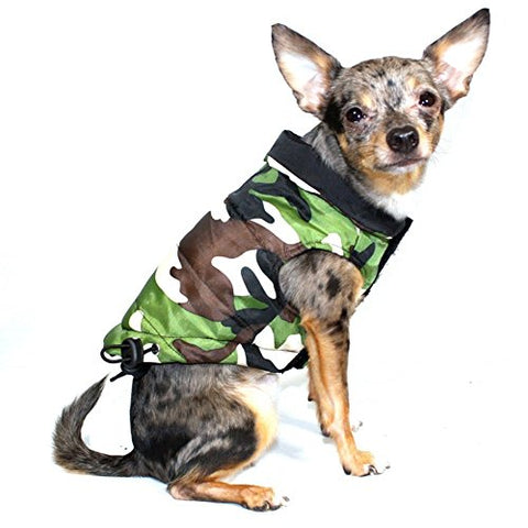 Hip Doggie Reversible Puffer Vest - Black/Camo, XL