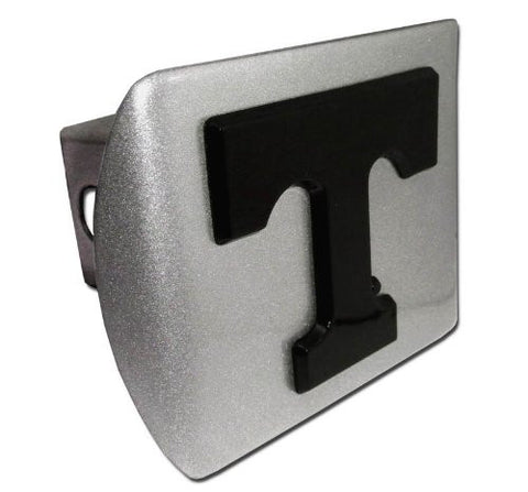 Tennessee (Black “T”) Brushed Chrome Hitch Cover