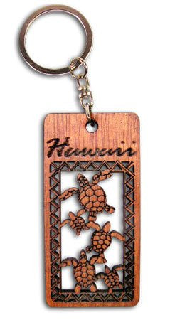 LV-5161 Curly Hawaiian Koa Wooden Heart Shaped Charm, Keychain