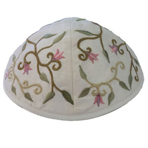 Kippah - Embroidered - Oriental White