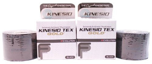 Kinesio Tape, Tex Gold FP, 2" x 5.5 yds, Black, 1 Roll